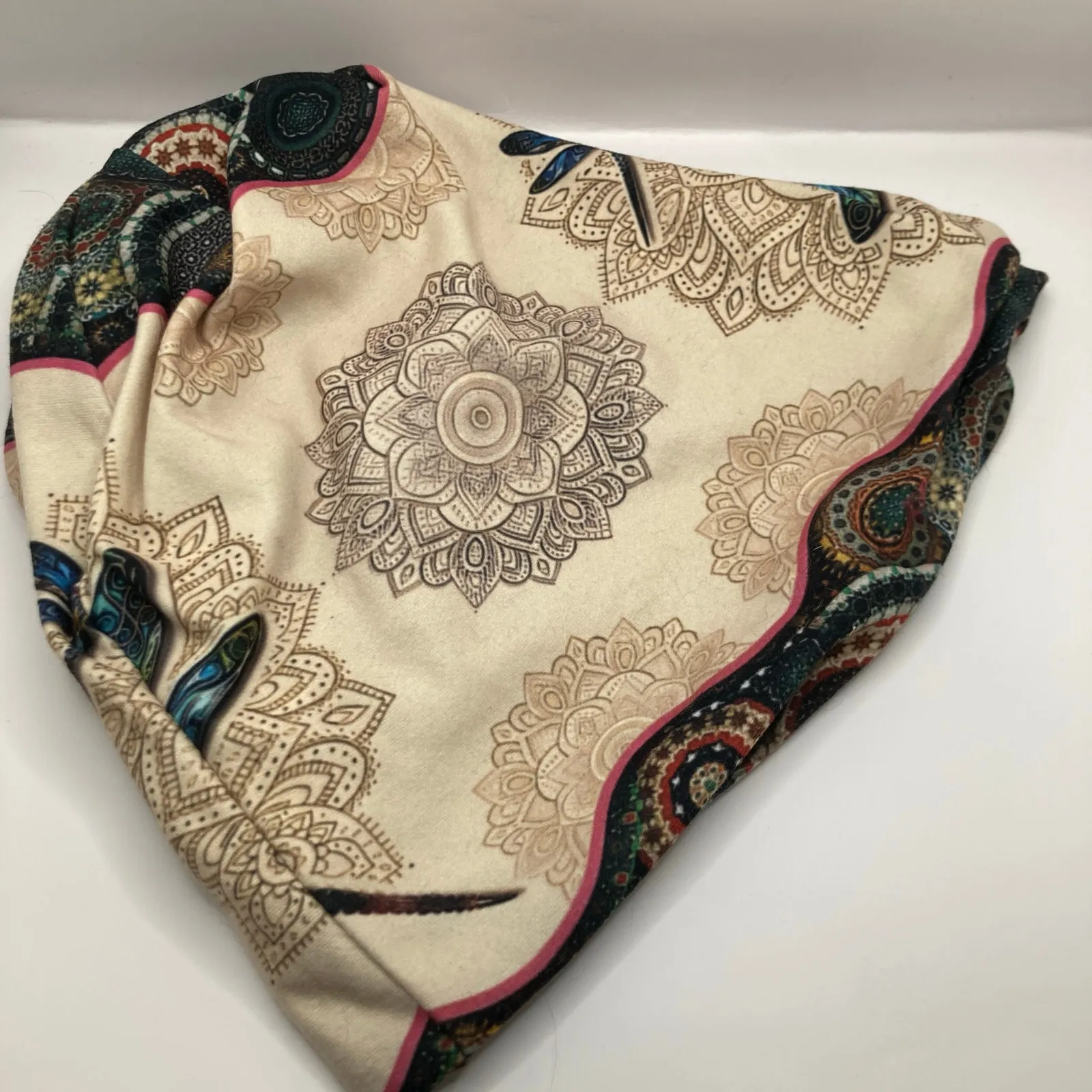 Unbranded Dragonfly Mandala Double Layer Stretchy Beanie Adult OS Outdoor Ski Blue - Image 4