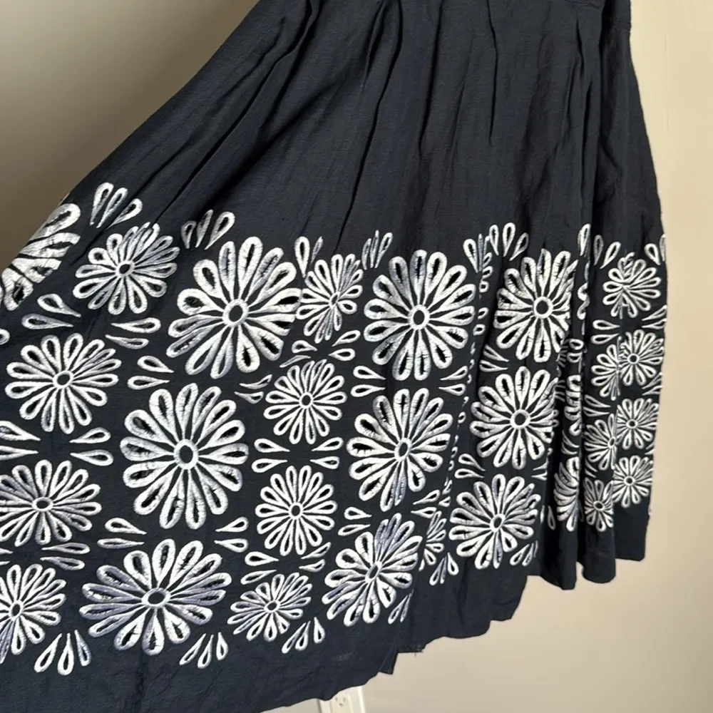 Oscar an Oscar De La Renta  Linen Embroidered Dress size 14 - Image 10