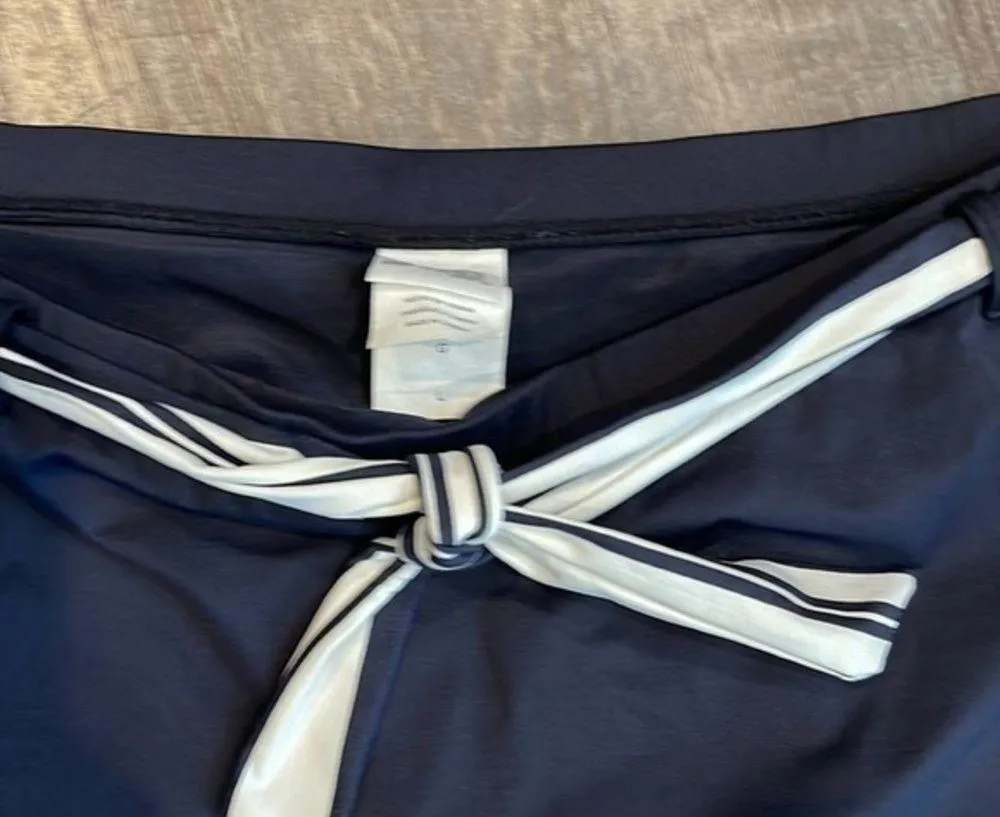 Jag swim bottom skirt in black tie belted waist - Image 2