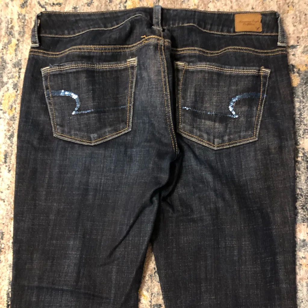 American Eagle Skinny Kick Stretch Sequin Jeans 8 - Image 11