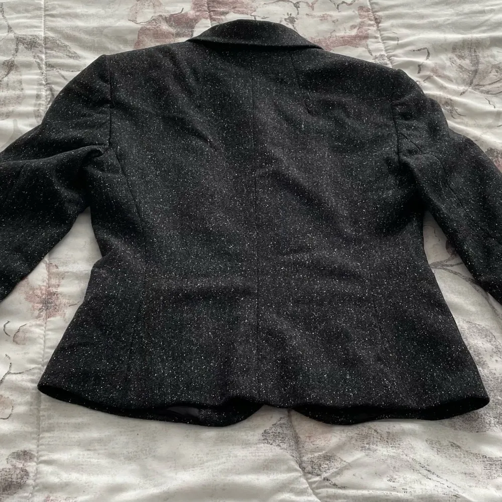 Sisley Y2K wool & silk blend gray marled blazer, size 38 or 4 preppy pockets - Image 16