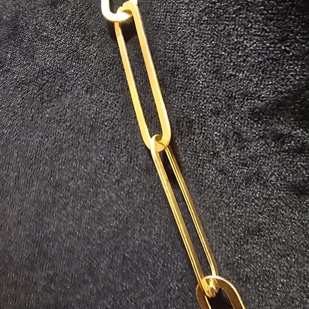 Women's Fashion Stainless Steel Paperclip Chain OT Buckle Choker Necklace Jewelr Gold - Image 6