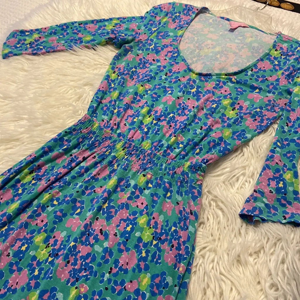 Lilly Pulitzer Maxi Dress size M good condition sleeves are 18” long color green - Image 11