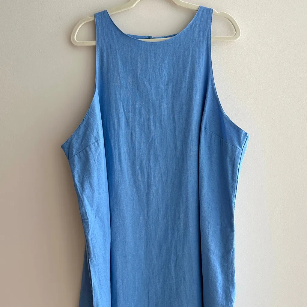 Abercrombie & Fitch A-Line Linen Dress, Bright Blue, Size XXL, NWT - Image 3