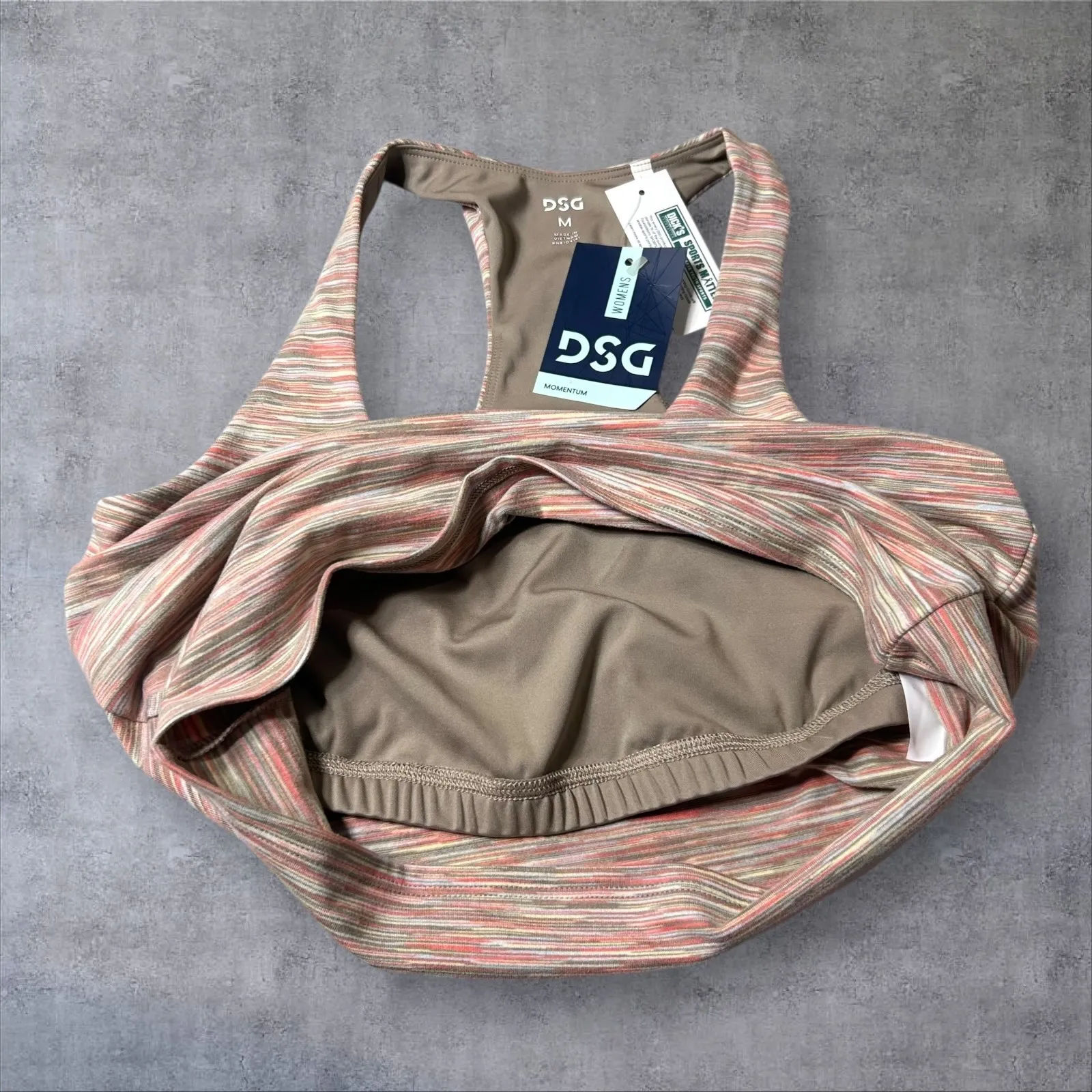 NEW DSG Momentum Crop‎ Tank Top Womens Medium Tan Space Dye Moisture Wicking UV Brown - Image 4