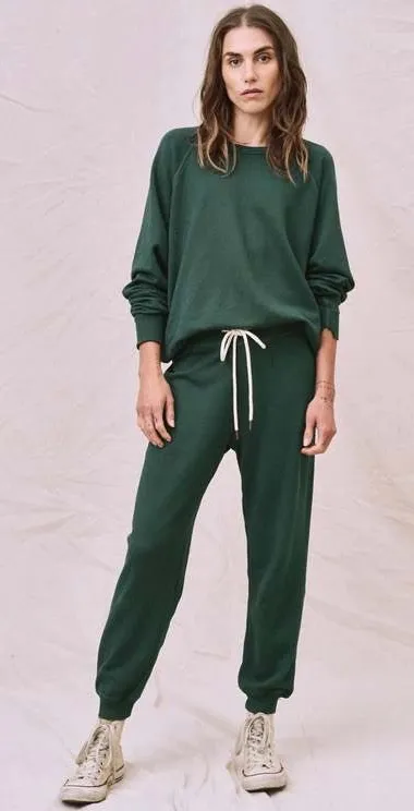 The GREAT. Emerald green the cropped sweatpants womens size 2 medium 100% cotton - Image 1