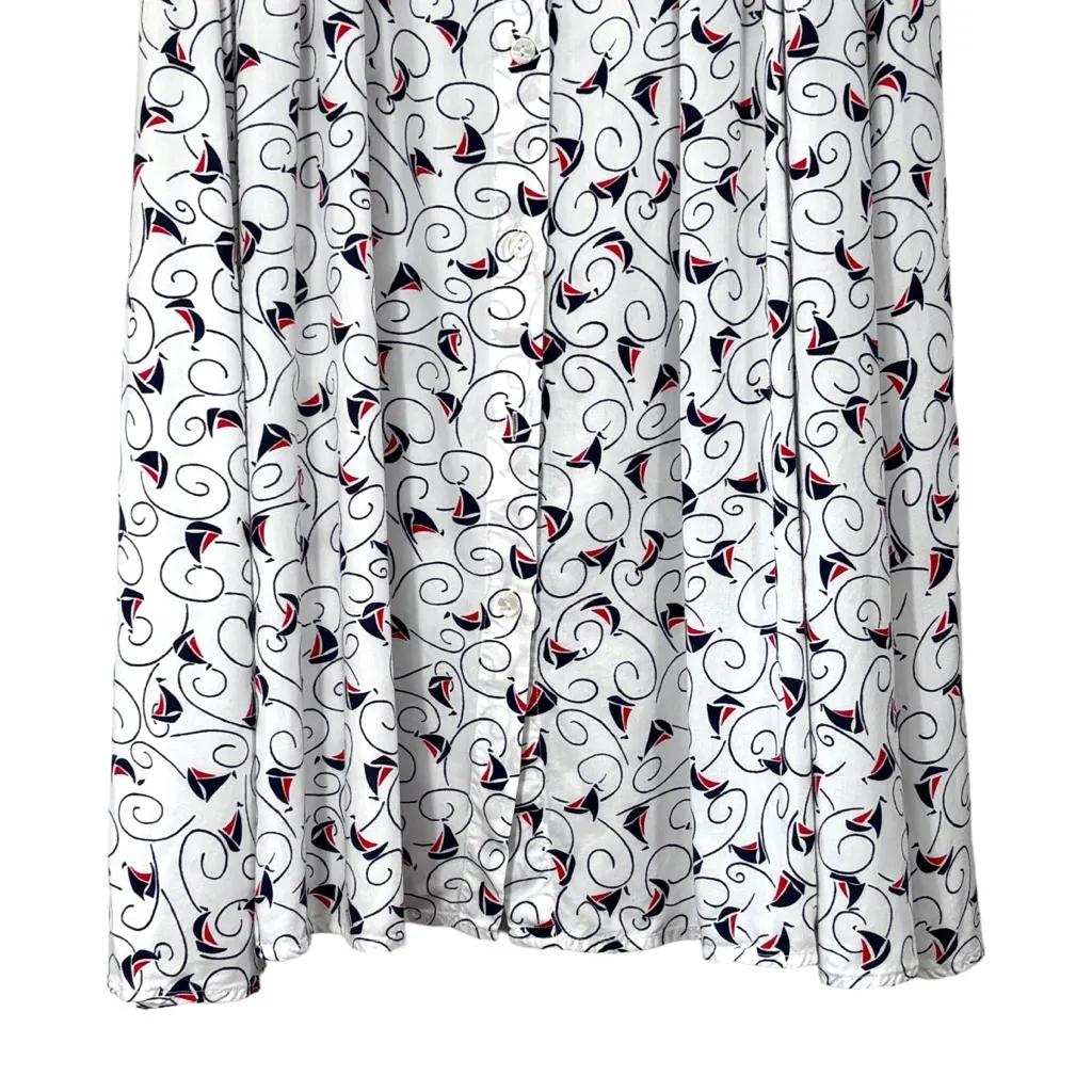 Pendleton White Sailboat Button Down Skirt and Blouse SET Women’s Size Large VTG - Image 11