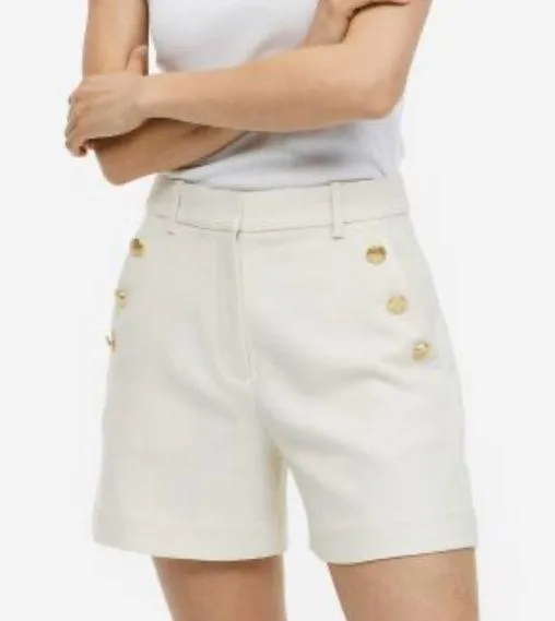 H&M textured shorts new with tags SIZE 14 beige in color - Image 2