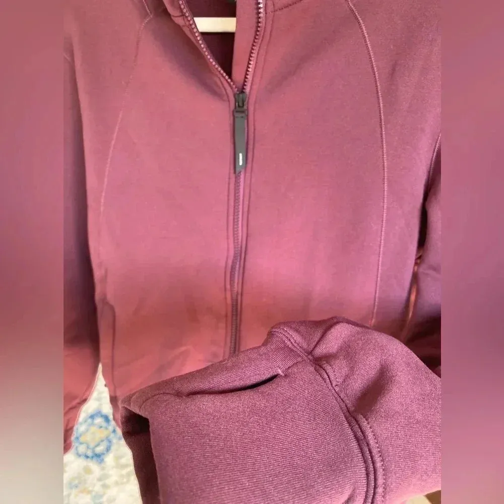 Athleta Workout Hoodie Athleisure Plum Zip Barre Hiking Athletic Tennis Winter - Image 6