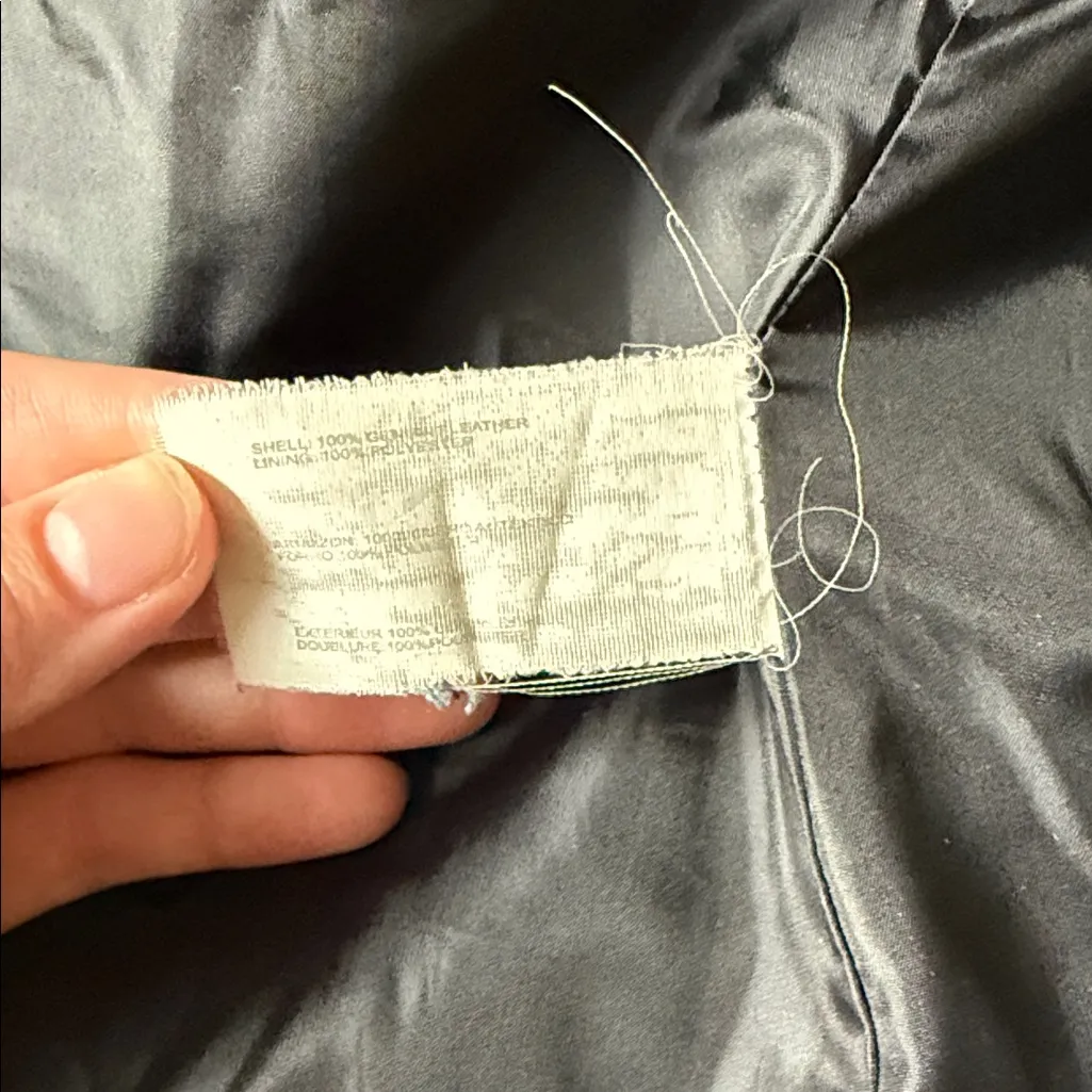 Nautica Genuine Leather Black Zippered Jacket size large! - Image 8