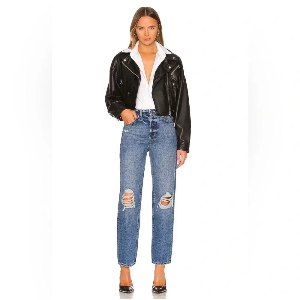 NWT Lovers and Friends Ryan High Rise Straight Jean - Distressed Denim - Image 10