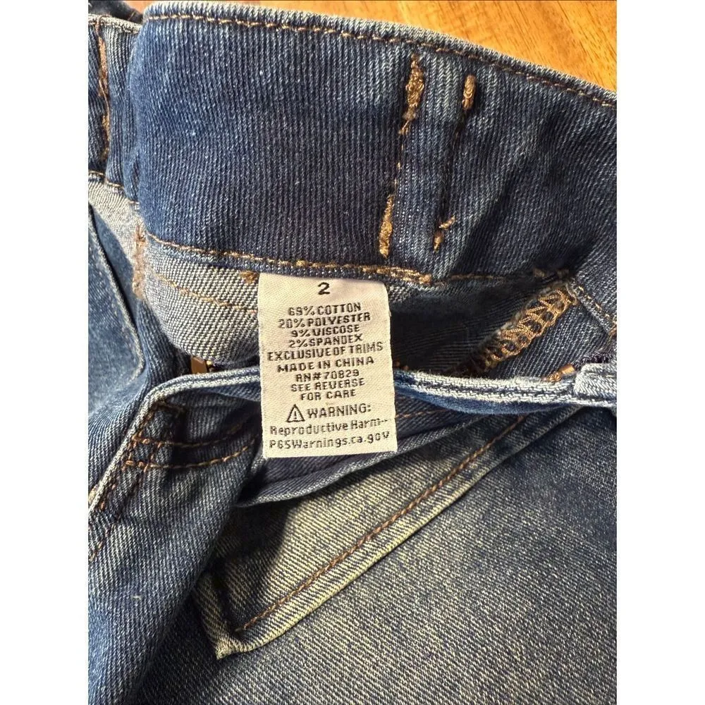 Rue 21 Blue Denim Boot cut Cargo stretch Retro 90s JEANS Womens Size 2 - Image 5