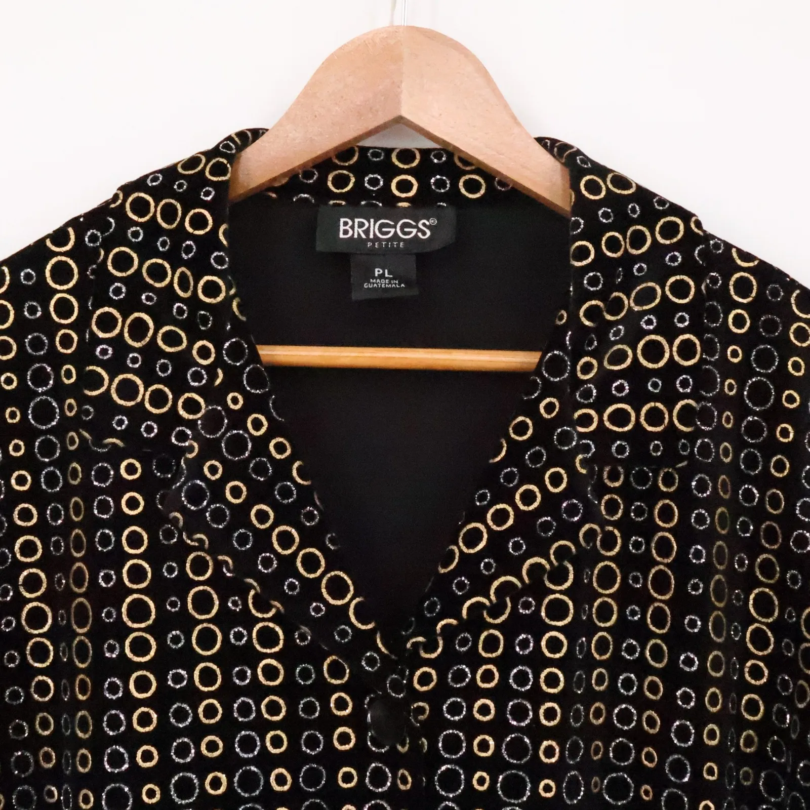 Briggs Velvet Metallic Blazer Jacket Womens Glam Evening Party Circle Size PL - Image 6