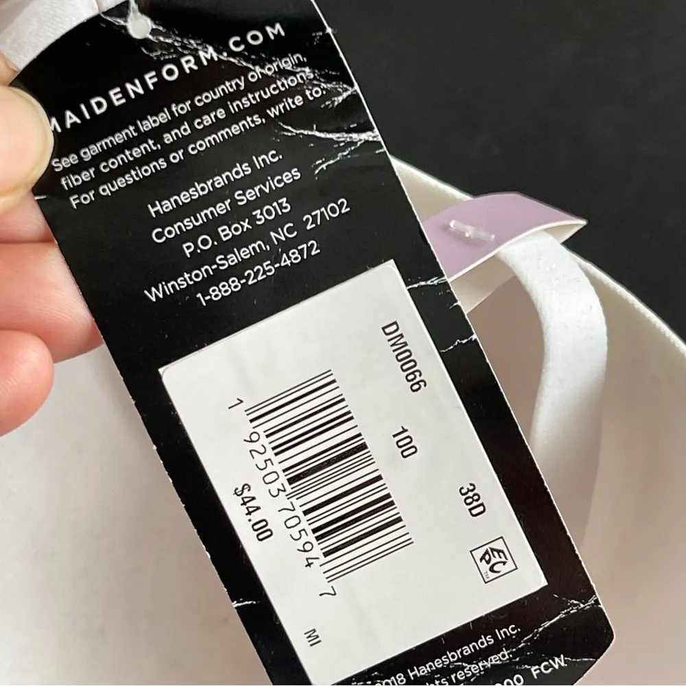 MAIDENFORM | White Love The Lift DreamWire Push Up Convertible Bra Sz 38D - Image 7