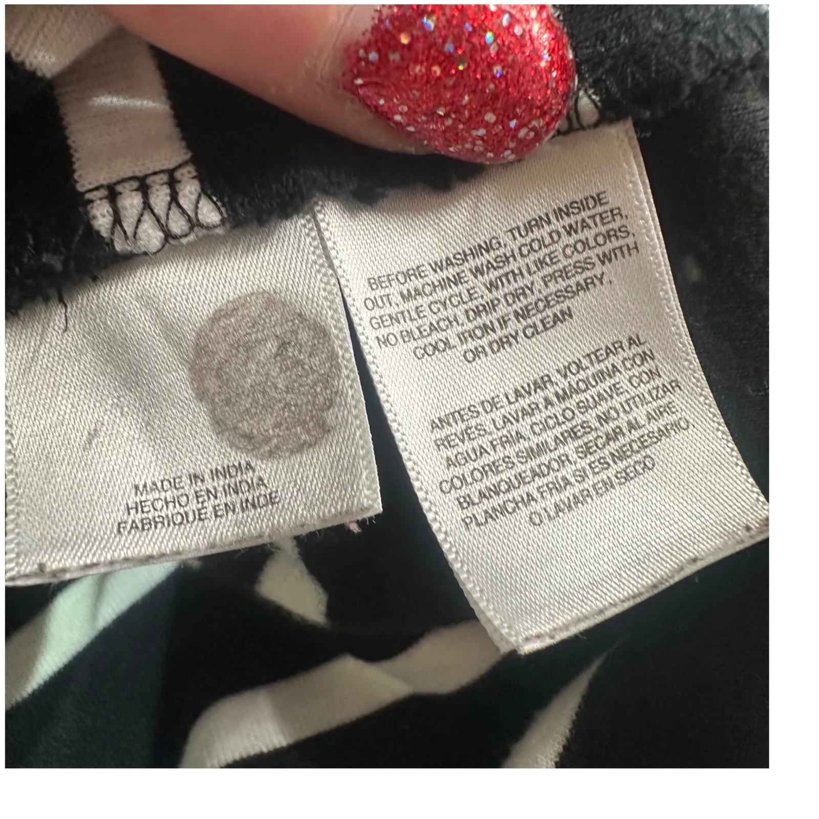 Anne Klein Womens XL Black White Stripe Short Sleeve T Shirt Crew Neck Cotton - Image 4