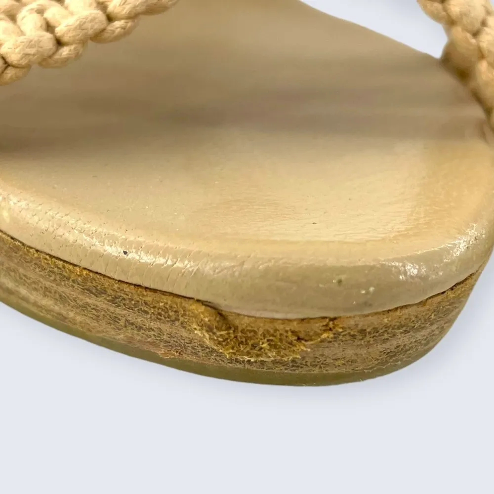 Banana Republic Reese Woven Macramé Strappy 4.25" Stacked Cone Heel Sandal 8 - Image 4