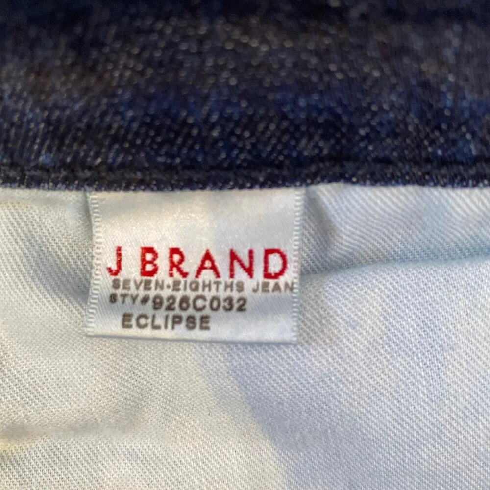 J Brand Seven-Eighths Dark Blue Denim Ankle Jeans EUC Sz 29 Cotton Skinny Cotton - Image 4