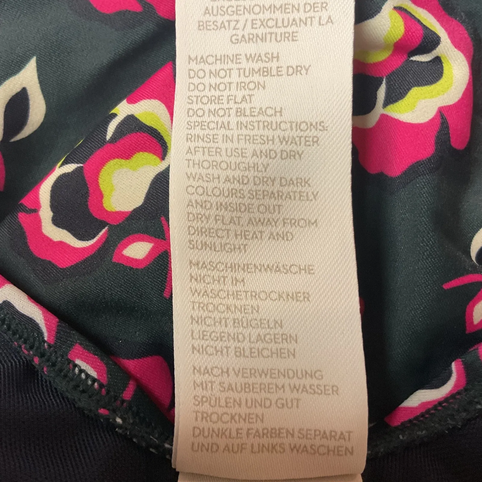 Boden Women's Floral One Piece Swimsuit Size 16R Ruched Tummy Control Swimwear Black - Image 12