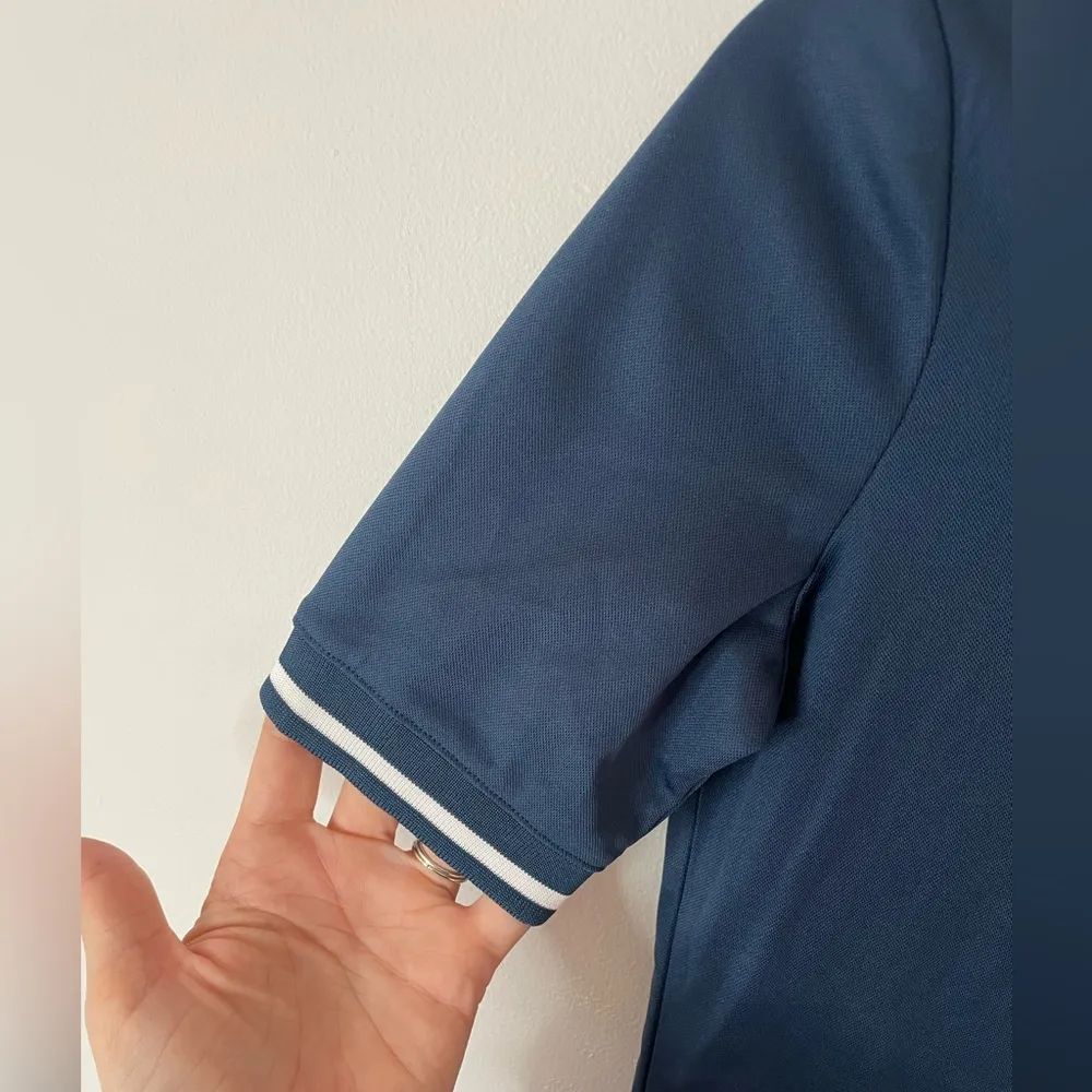 90 degree by reflex cropped collared top size XS short sleeve tennis polo NWT Blue - Image 6