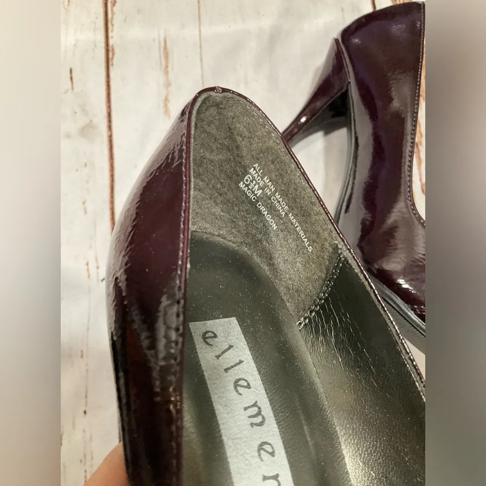 NIB ELLEMENNO PURPLE PEEP TOE HEELS - Image 3