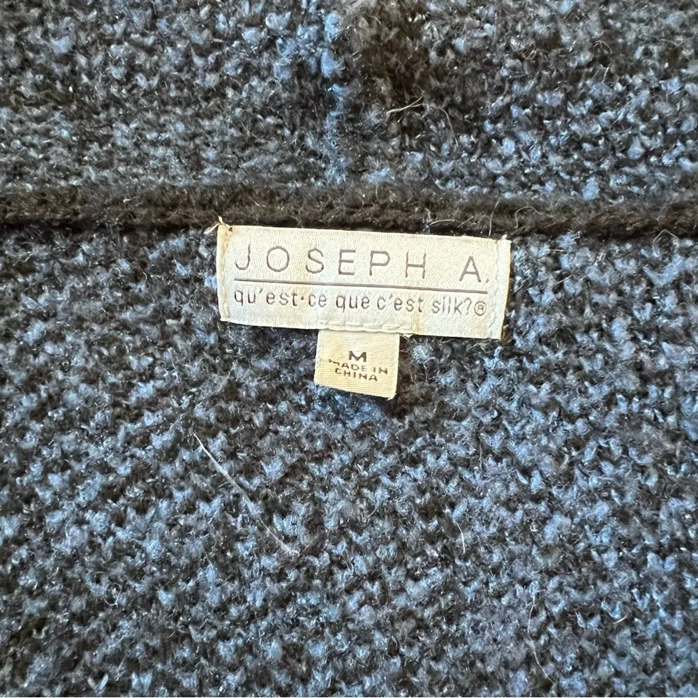 Joseph A . Buffalo Check Longline Duster Cardigan Blue Black - Image 13