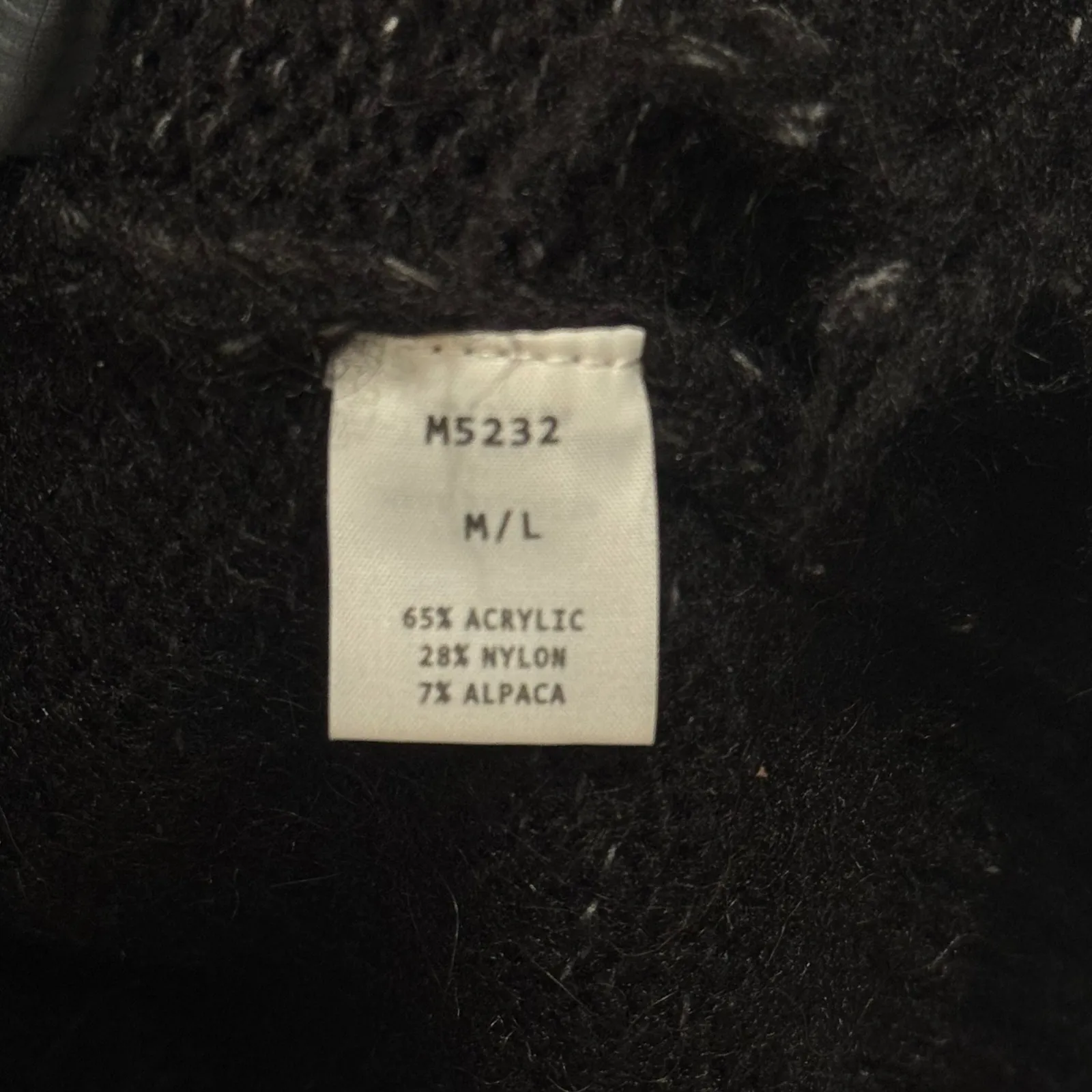 KERISMA Black Distressed Knit Sweater Loose Fit Alpaca Blend Women's M/L - Image 4