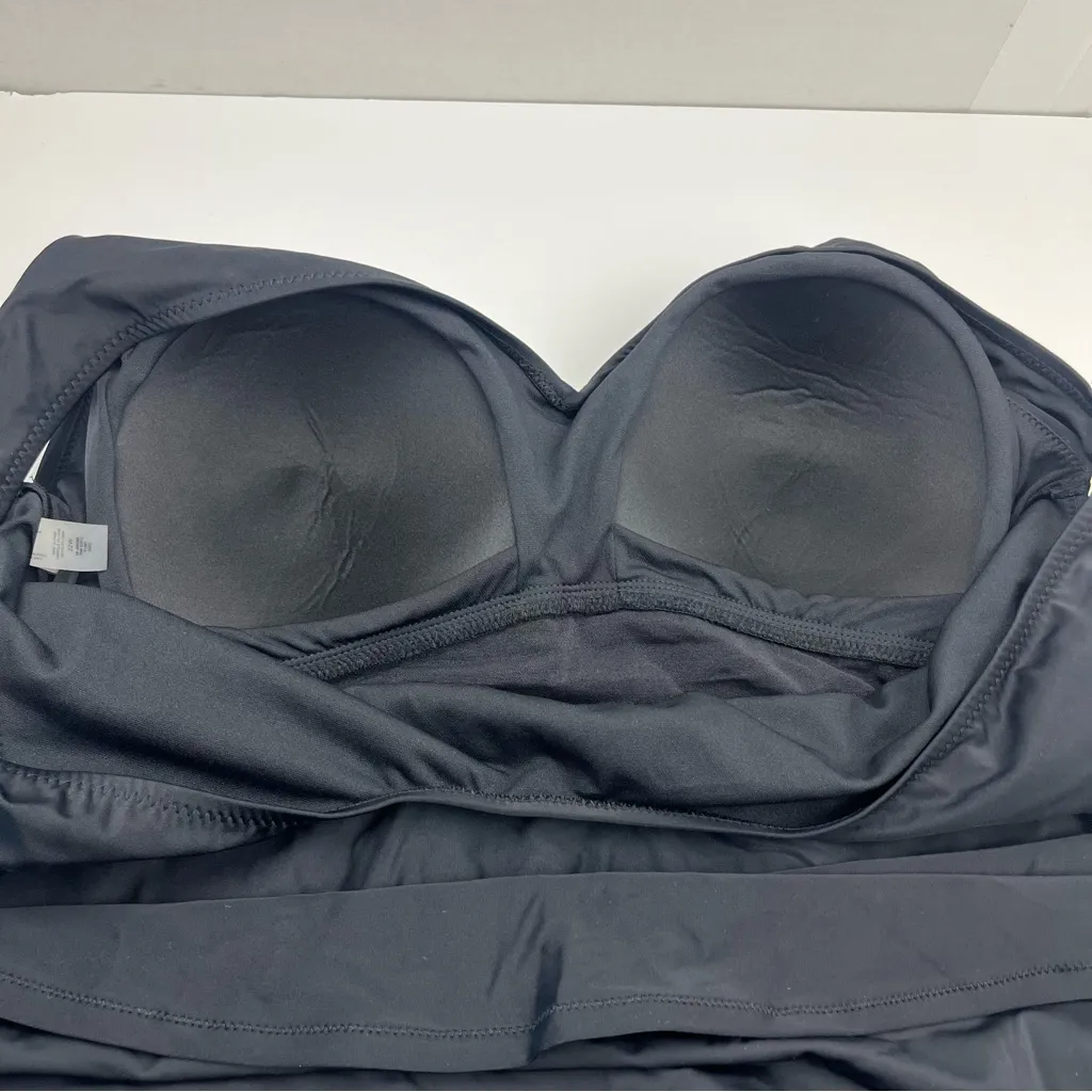 Raisins‎ Curve Trendy Plus Size Lucia Twist-Front Swimdress Womens Black 22W NEW - Image 16