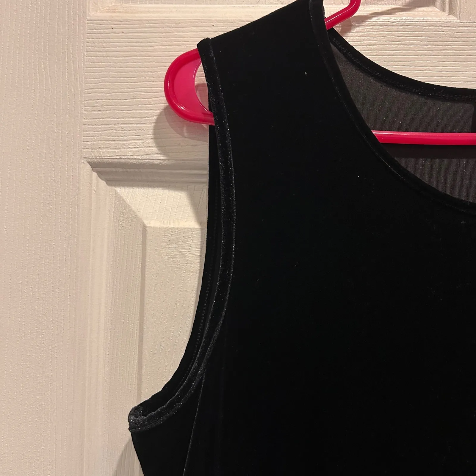 VTG Talbots Black Velvet Sleeveless Midi Dress Large Holiday Party Modest - Image 3