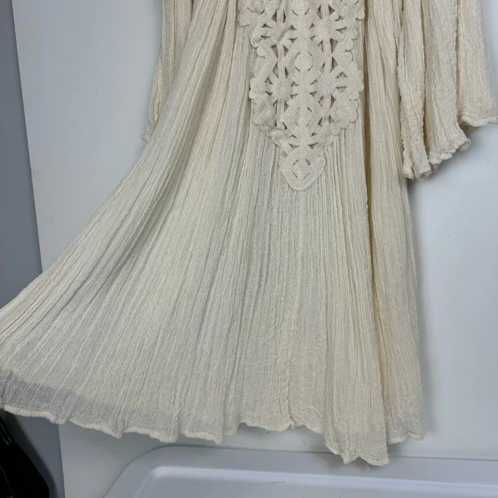 Jen’s Pirate Booty Tunic Mini Dress One Size Cream Beige Gauzey Cotton - Image 12