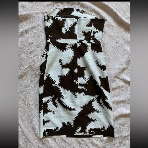 Merona Dress - Women's 2‎ dark brown and white tropical strapless beach - Image 4