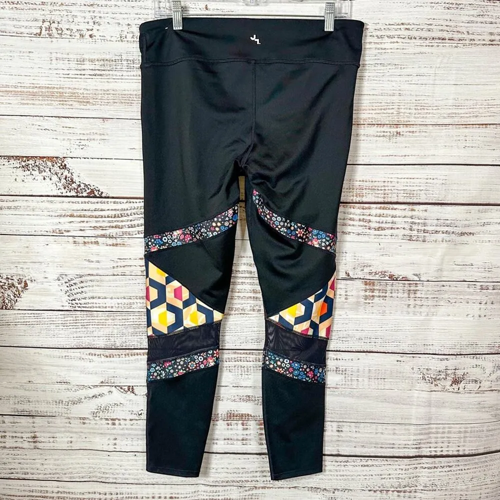 Joy Lab Women’s Black Geometric Floral Activewear Leggings, EUC, Size Large - Image 9