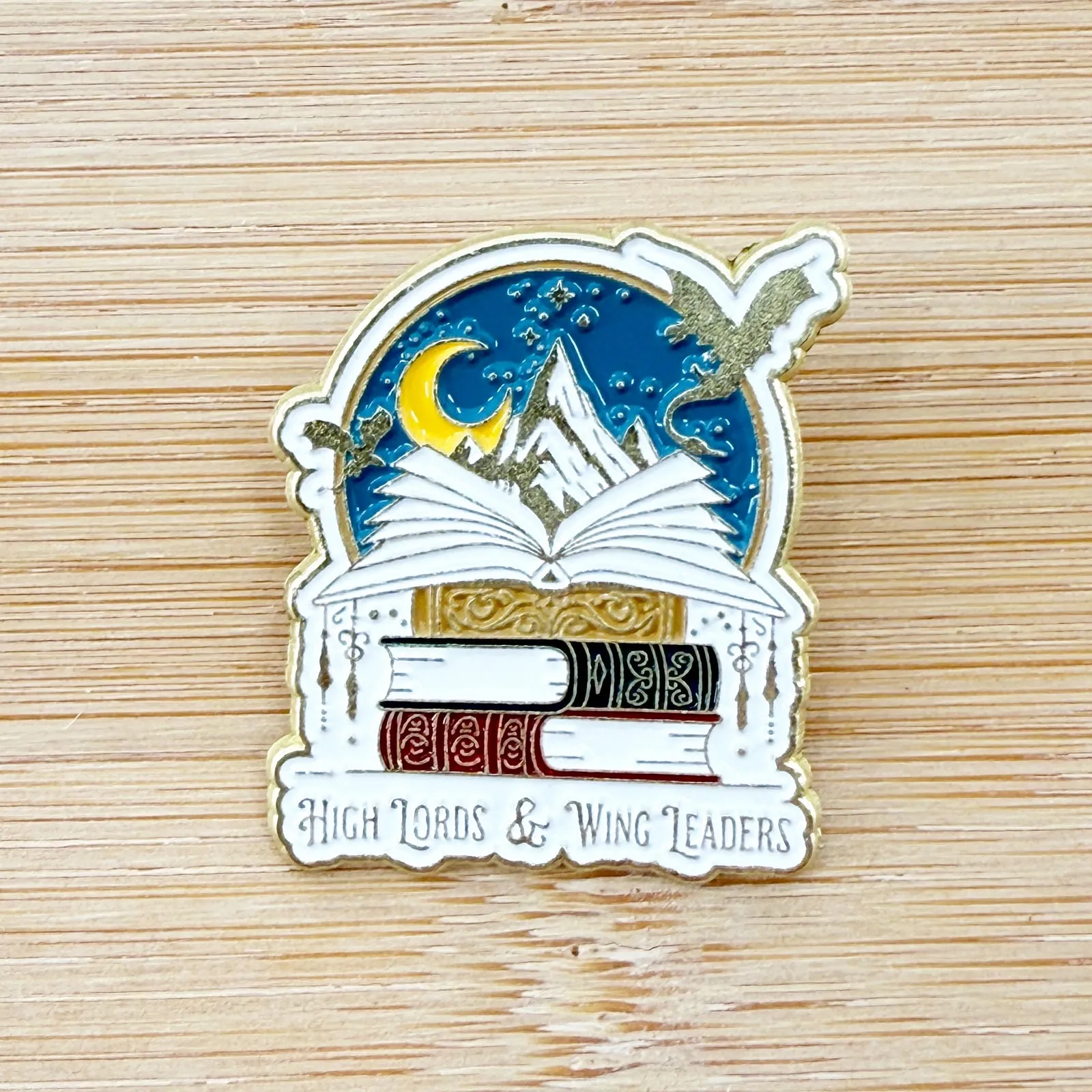 High Lords & Wing Leaders Enamel Pin, Bookish Gifts, Gifts For Readers White - Image 2