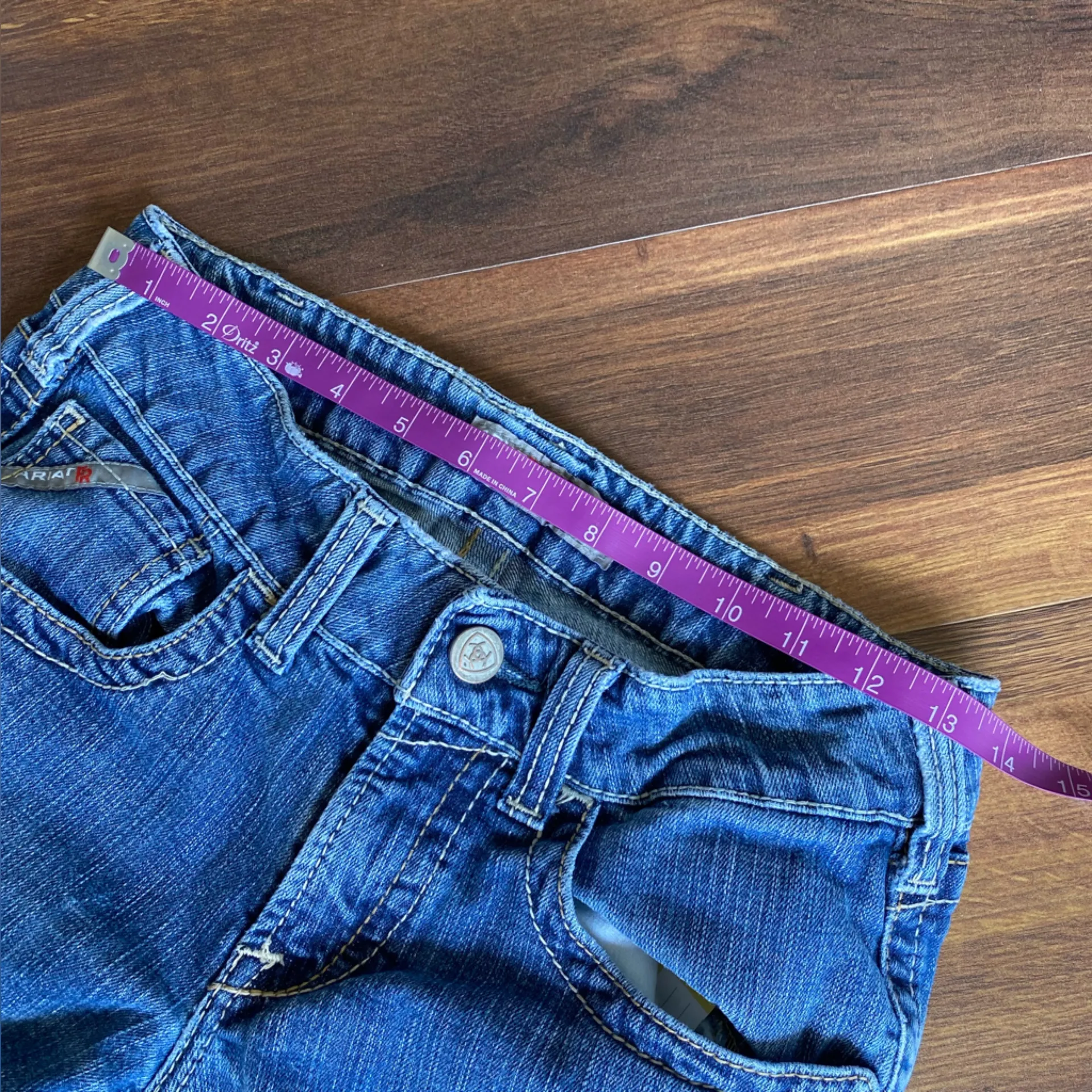 Ariat FR Mid Rise Boot Cut Jeans Flame Resistant Medium Wash - Image 10