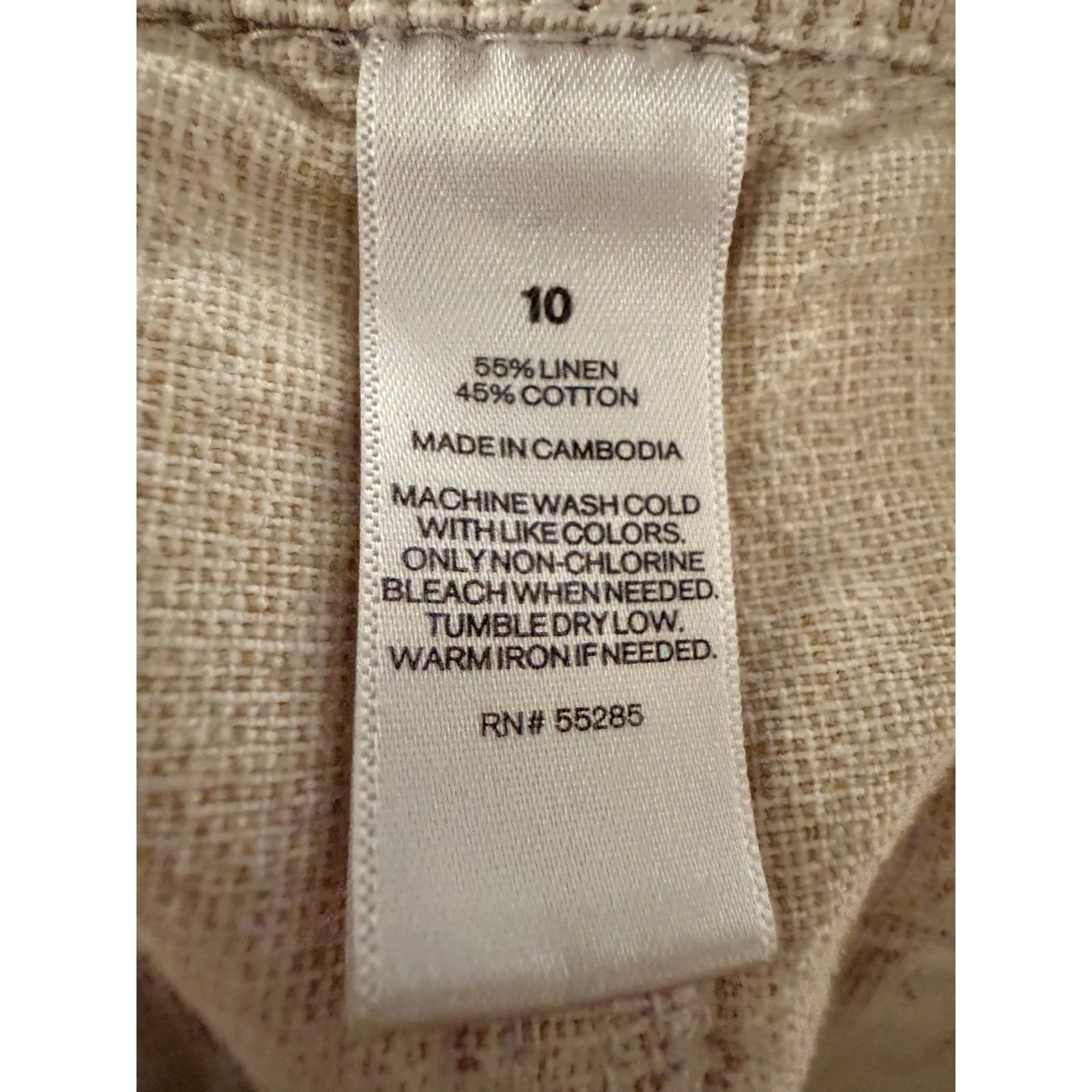 Vtg Express Shorts Women 10 Linen Low Rise Button Front Y2K Micro Hot Pants Mini - Image 4