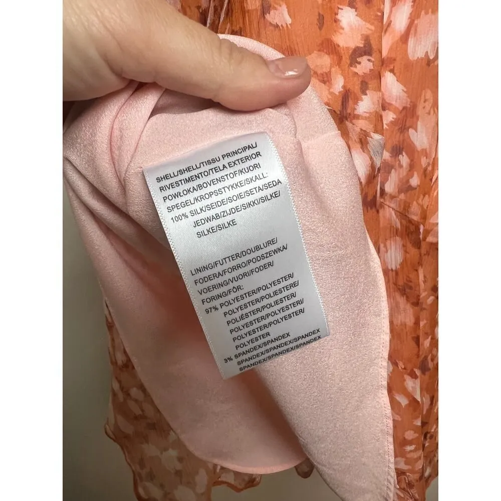 MILLY Natasha Silk Mini Dress in Amber Glow Sz. 0 - Image 8