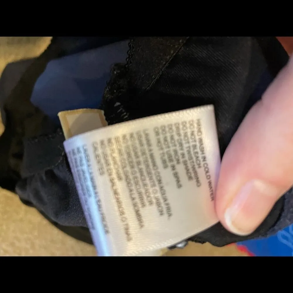 Michael Kors Blue Logo Tankini Swimsuit Top Womens S Halter Tie Neck - Image 6