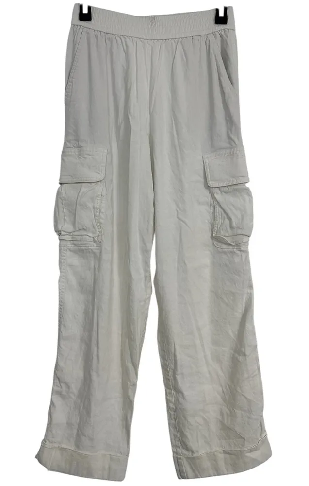 Alice + Olivia PANTALON Cargo Ivory Wide Leg Cargo Pull on Pants Size 2 or XS - Image 1