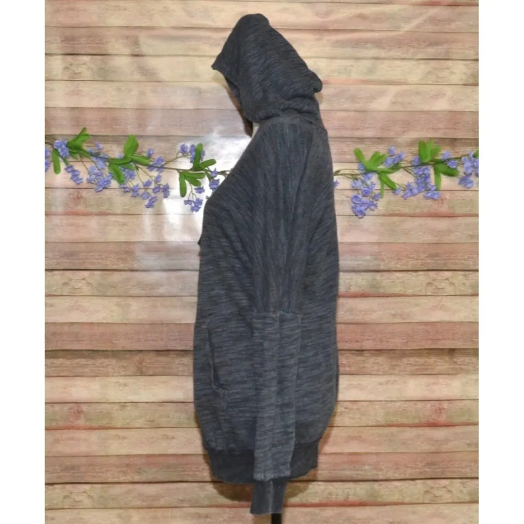 Project Social T Ladies Dark Gray Oversized Hoodie Sweatshirt Size S V-Neck - Image 7