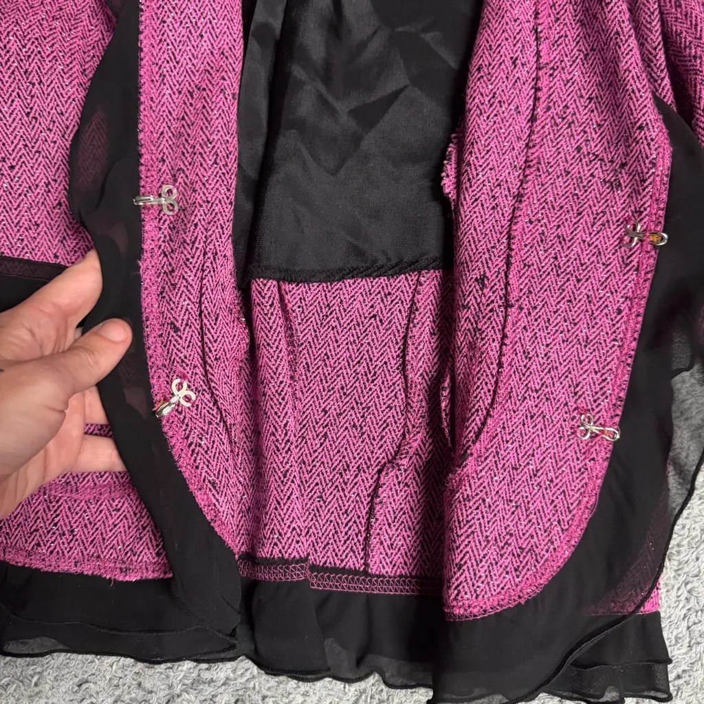 XOXO Y2K Pink and Black Blazer Size Medium - Image 7
