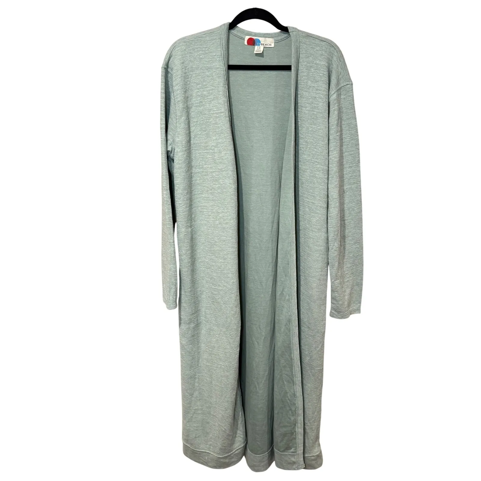 Free People FP Beach Bicoastal Comfy Duster Cardigan‎ Seaglass Green Size Large - Image 2