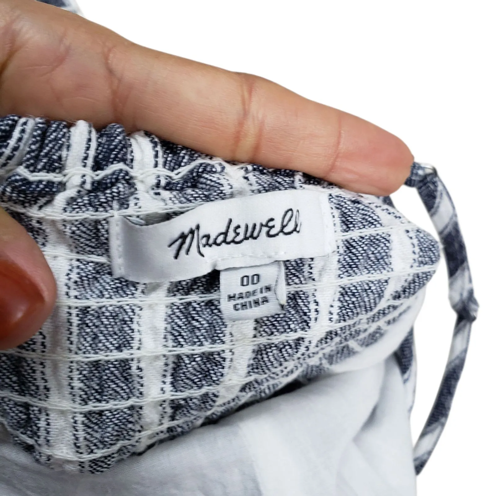 Madwell Pleated Wide Leg Linen Jumpsuit Womens Size 00 Pinstripe - Image 3