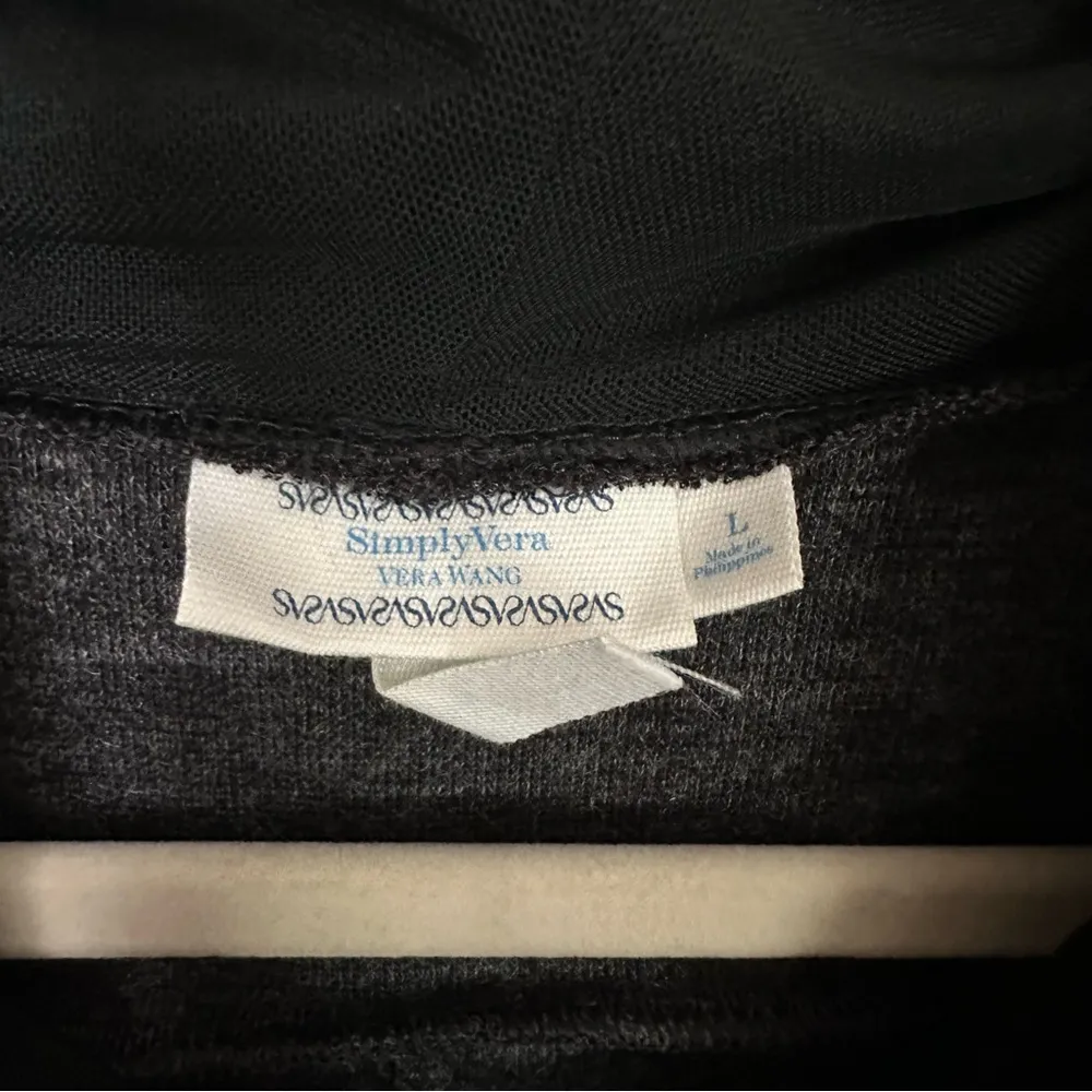 Simply Vera Wang Women’s Sz L Heather Gray Cowl Neck Drawstring Pullover Sweater Size L - Image 6