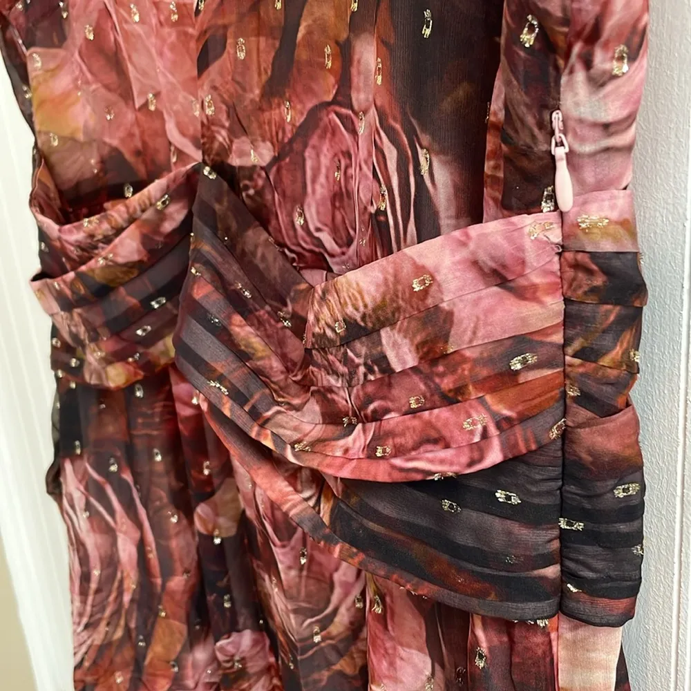 SOFT SURROUNDINGS Rina Silk Dress in Multi Floral Painterly Blooms Size 10 NWT - Image 11