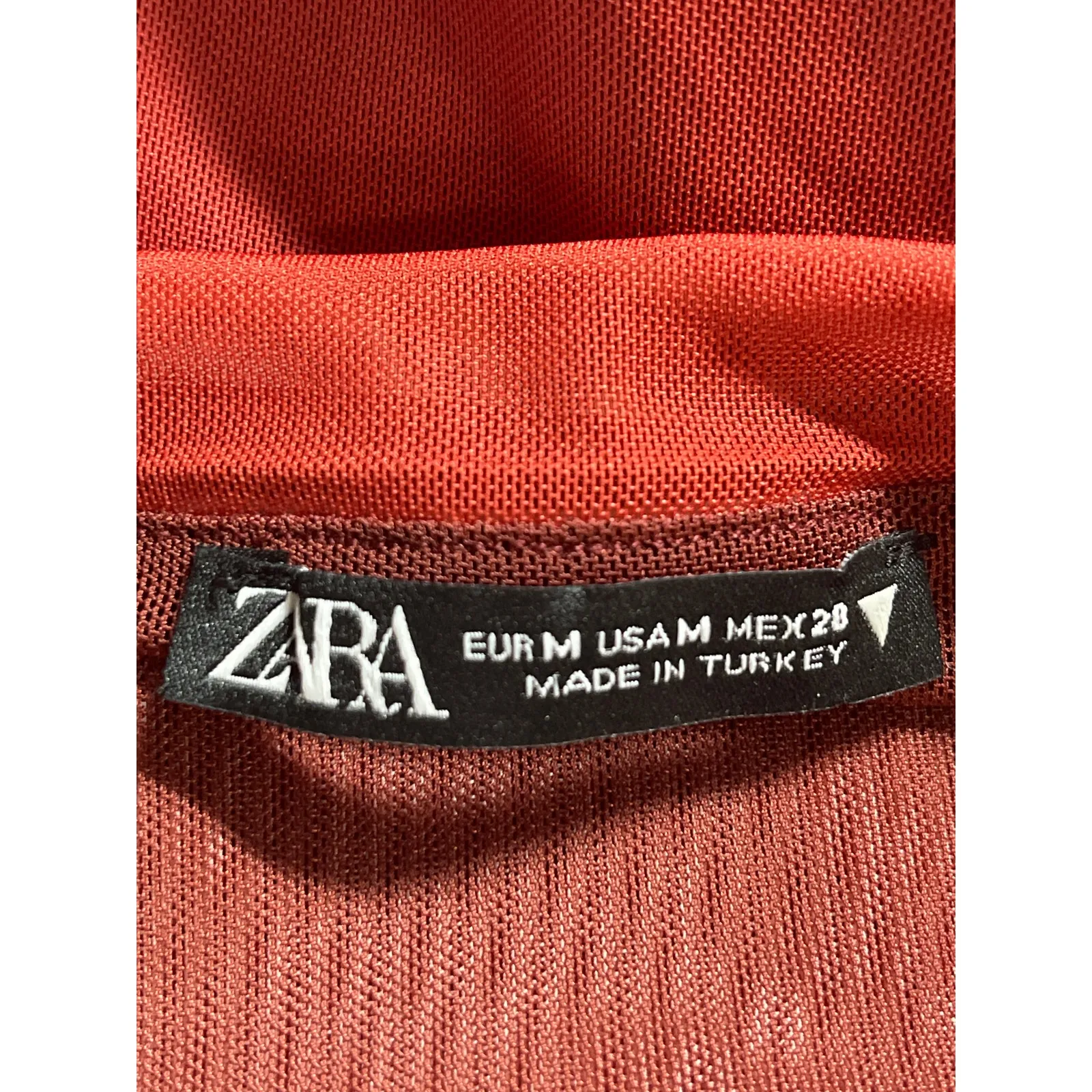 Zara Pink Red Colorblock Sleeveless Tie Knot Mesh Cami Camisole Tank Top Size M - Image 3