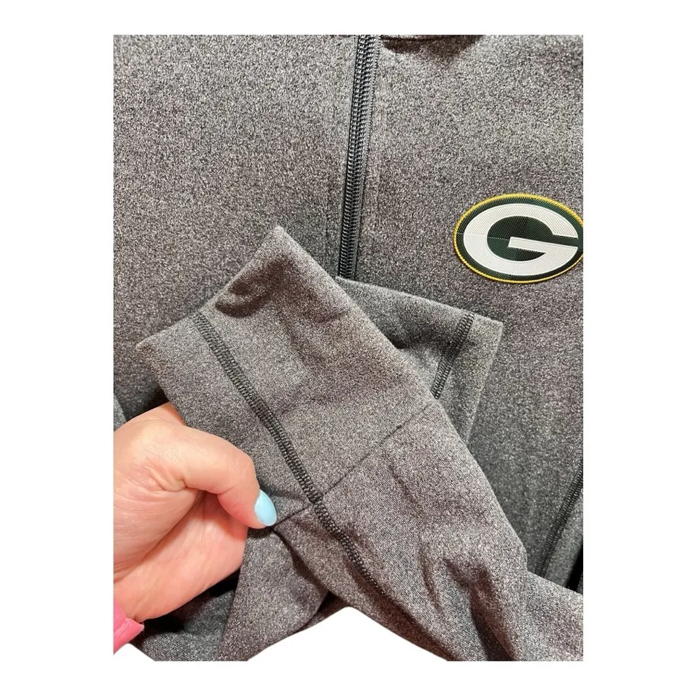 Women's XS Green Bay Packers Cutter & Buck CB DryTec Jacket Gray - Image 6