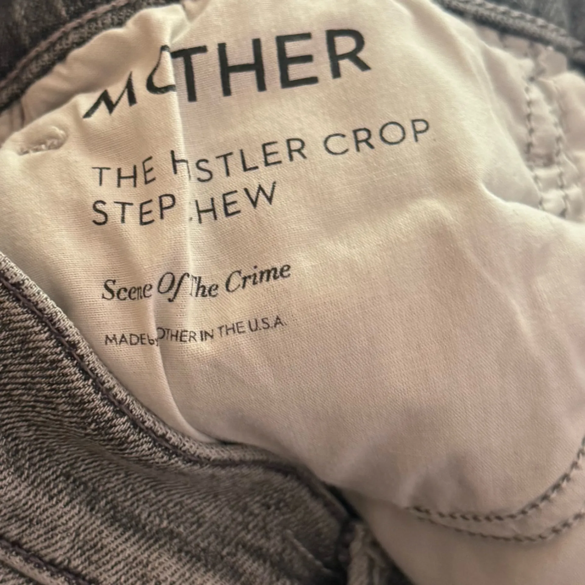 Mother The Hustler Crop Step Chew in Scene of the Crime Gray Size 26 - Image 7