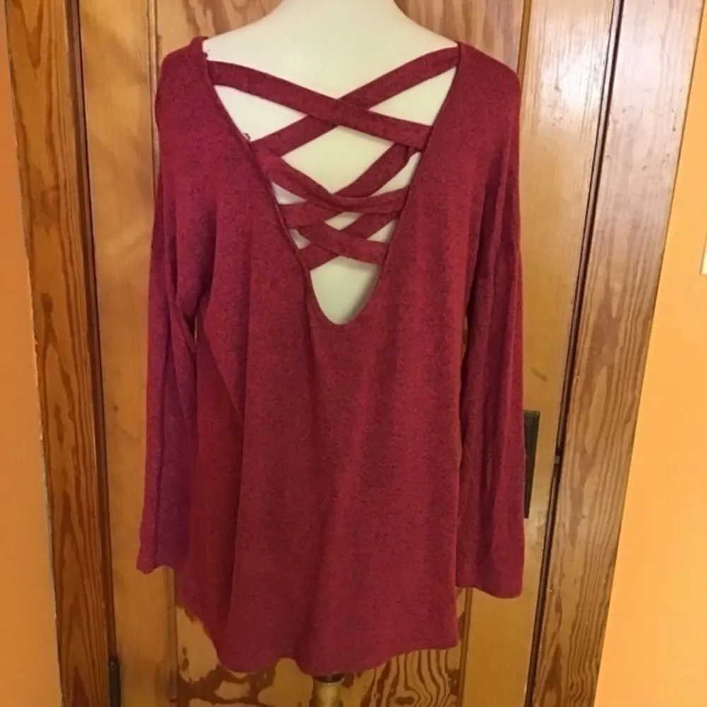 3 for 20 $ bundle Bibi Red slouchy lattice back sweater Size L - Image 6