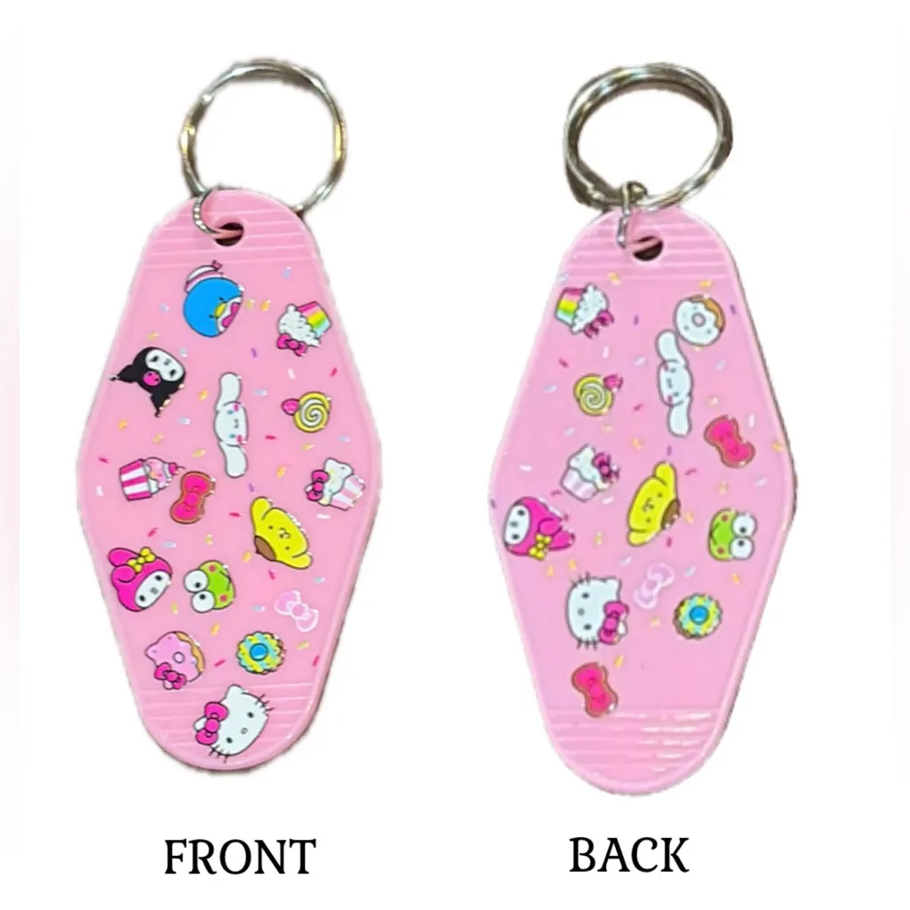Custom-made Retro Motel-Style Keychain – Sanrio Friends Design - Image 2