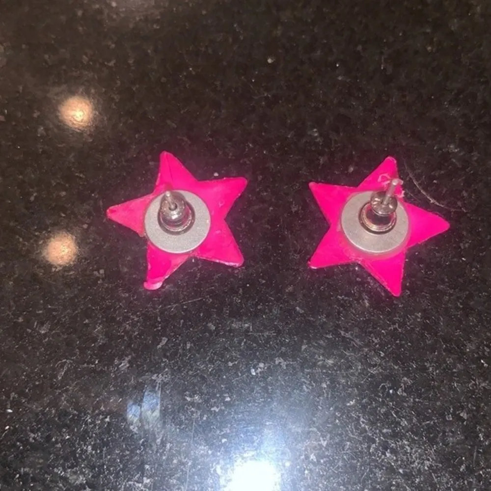 Hot Pink Star Stud Earrings - Image 2