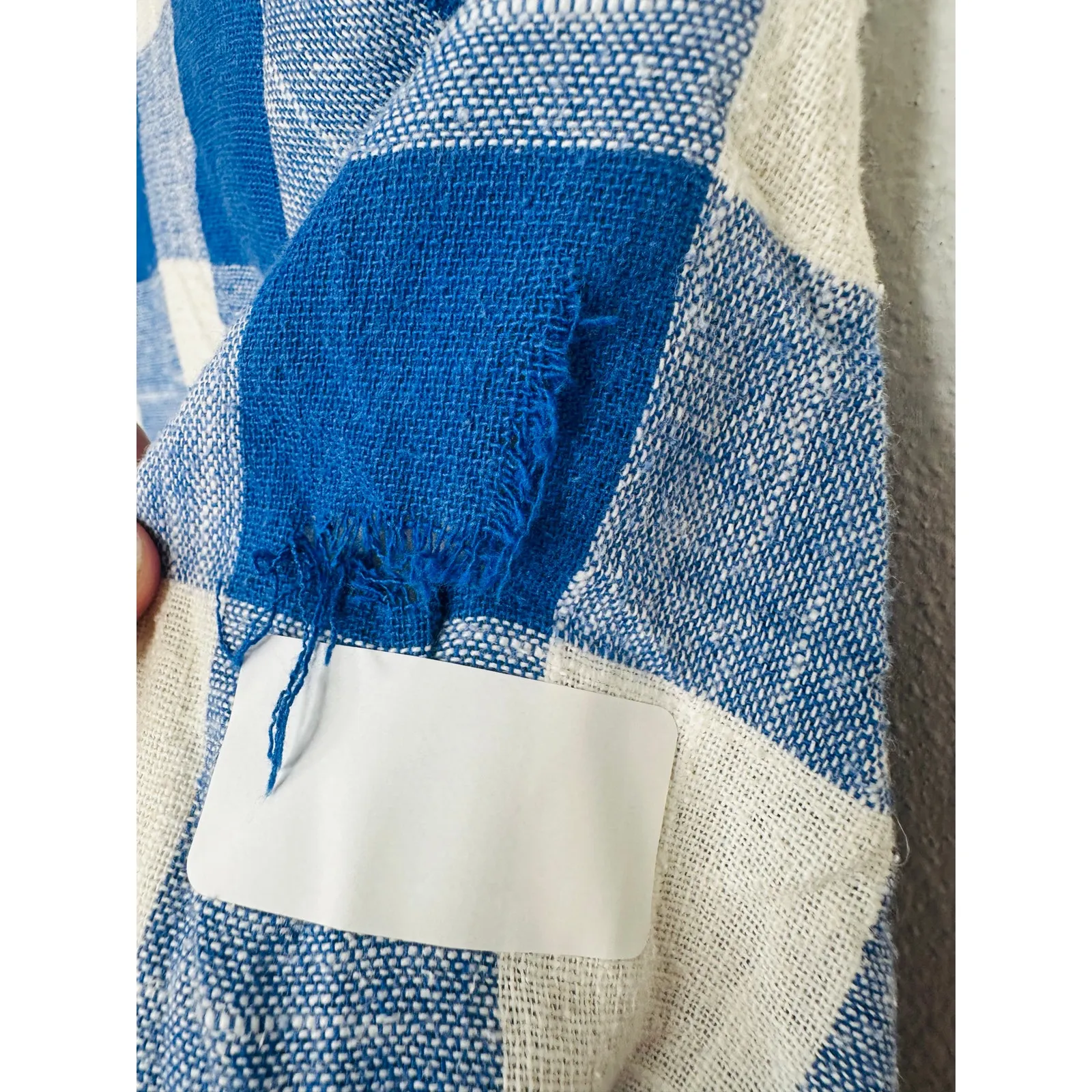 VERONICA BEARD Blue White Gingham Cotton Blend Oversized Bexley Jacket Blazer 10 - Image 10